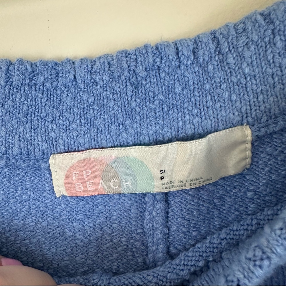 Free People Beach Blue Knit Skort Wrap Shorts Size Small Women's - Picture 3 of 4